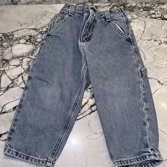 Vintage Oshkosh 2T Carpenter Jeans Denim USA Made 90s - Picture 1 of 3